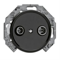 Prise TV-FM bakelite noire pour cache en verre (100661)