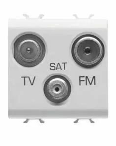 Prise tv-fm-sat - directe - 2 modules - blanc - chorus