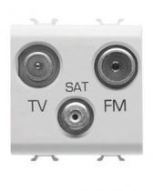 Prise tv-fm-sat - directe - 2 modules - blanc - chorus