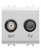 Prise tv-sat - directe - 2 modules - blanc - chorus