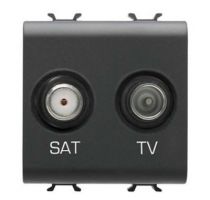Prise tv-sat - directe - 2 modules - noir - chorus
