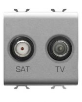 Prise tv-sat - directe - 2 modules - titane - chorus