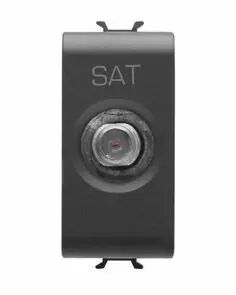 Prise tv/sat blindage classe a - connecteur f femelle - directe avec passage de courant - 1 module - noir - chorus