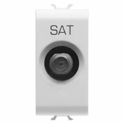 Prise tv/sat blindage classe a - connecteur f femelle - passante 10 db - 1 module - blanc - chorus