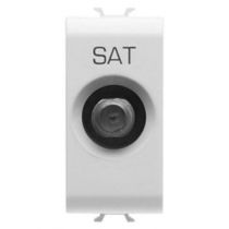 Prise tv/sat blindage classe a - connecteur f femelle - passante 10 db - 1 module - blanc - chorus