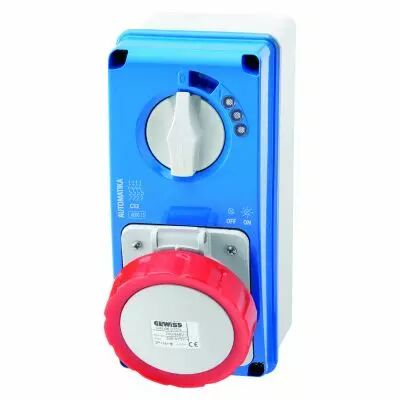 Prise verticale �tanche Avec fond et avec Disjoncteur magnetothermique 3P+N+T 16A400V6H MT60C IP67 (GW66059N)