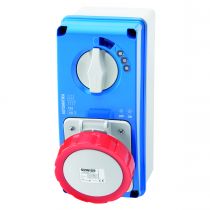 Prise verticale étanche Avec fond et avec Disjoncteur magnetothermique 3P+N+T 16A400V6H MT60C IP67 (GW66059N)