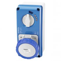 Prise verticale étanche Avec fond et avec Disjoncteur magnetothermique 3P+N+T 32A 230V9H MT60C IP67 (GW66067N)