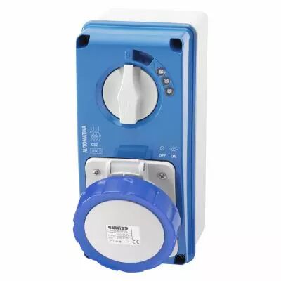 Prise verticale �tanche Avec fond et avec Disjoncteur magnetothermique2P+T 16A110V4H MT60 C IP67A.F.2P+T 16A 230V6H MT60C IP67 (