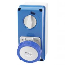Prises verticales étanches avec interrupteur de verrouillage 50/60hz avec fonc (IEC309) (IP55)3p+n+t 16a 230v 9h sbf (GW66206N)