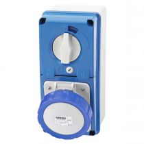 Prises verticales étanches avec interrupteur de verrouillage 50/60hz avec fond et socle porte fusible (IEC309) (IP67)3p+t 32a 23