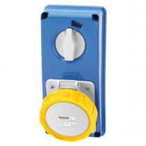 Prises verticales étanches avec interrupteur de verrouillage 50/60hz sans fonc (IEC309) (IP55)2p+t 32a 110v 4h sbf (GW66312N)