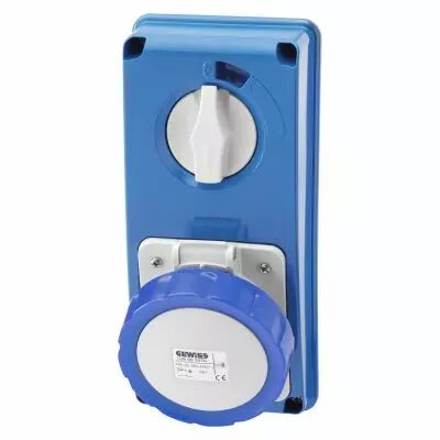 Prises verticales �tanches avec interrupteur de verrouillage 50/60hz sans fonc (IEC309) (IP55)3p+n+t 16a 230v 9h sbf (GW66306N)