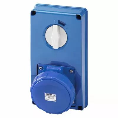 Prises verticales �tanches avec interrupteur de verrouillage 50/60hz sans fonc (IEC309) (IP55)3p+n+t 63a 230v 9h sbf (GW67361N)