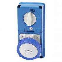 Prises horizontales protges avec interrupteur de verrouillage 50-60hz avec fond et sans base porte-fusible IP44