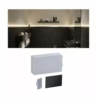 Profil� LumiTiles Top 4,5cm prise Cache gauche/droite syn t�l�gris (78407)