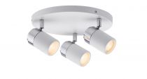 Projecteur Zyli 3-spots plafonnier blanc/chrome sans ampoule, max. 10W GU10 (66712)