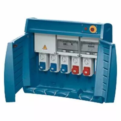 Q-box 6-100 avec bornier d\'alimentation - c�bl� - 2 prises 2p+t 16a + 1 prise 3p+t 16a + 3 prises 3p+n+t 32a - ip55