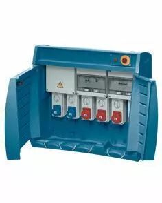 Q-box 6-80 avec bornier d\'alimentation - c�bl� - 2 prises 2p+t 16a + 2 prises 3p+n+t 16a + 2 prises 3p+n+t 32a - ip55