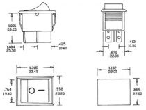 R-905a non-il. r-sw. 2p/on-off 10a-250v (R905A)