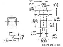 R18-23 bouton-poussoir on-(off) noir 3a/125v (R1823C/125)