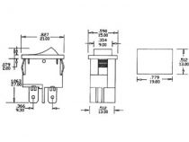 R19-44a illumi. r-sw. 1p/on-off 3a-250v (R1944A)