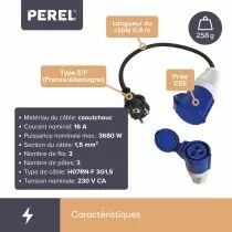 Raccord fiche schuko vers prise cee (ECEEC)