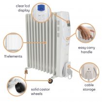 Radiateur À Bain D\'Huile - 2500 W - 11 Ailettes - Écran Lcd (TC78011LCD)