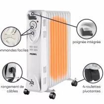 RADIATEUR BAIN D\'HUILE - 2000 W - 9 &Eacute;L&Eacute;MENTS (TC78009N)