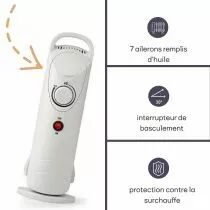 RADIATEUR BAIN D\'HUILE - 700 W - 7 AILETTES (TC78007)