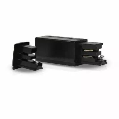RAIL 3A CONNECT TRIPHASE ALIM ET FIN NOIR DROIT 230V (82233)
