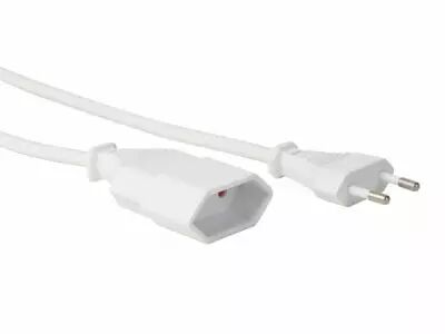 RALLONGE - BLANC - 1.8 m - FICHE PLATE / CONNECTEUR PLAT - 2G0.75mm� (EC018DW)