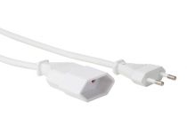 Perel EC018DW - RALLONGE - BLANC - 1.8 m - FICHE PLATE / CONNECTEUR PLAT -  2G0.75mm²