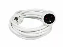 Rallonge 5m - terre fran&ccedil;aise - 3g1.5mm&sup2; - blanc (EC05)