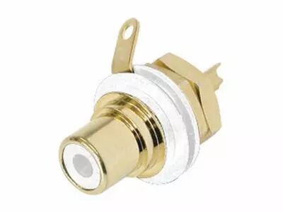 Rean - embase phono (rca) - contacts dor�s - blanc (NYS367-9)