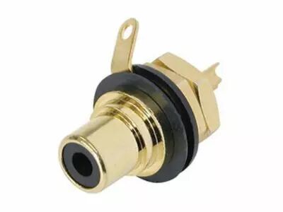 Rean - embase phono (rca) - contacts dor�s - noir (NYS367-0)