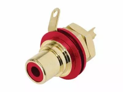 Rean - embase phono (rca) - contacts dor�s - rouge (NYS367-2)