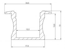 RECESSED SLIMLINE 15 mm - PROFILÉ EN ALUMINIUM POUR RUBAN LED - À ENCASTRER - ALUMINIUM ANODISÉ - ARGENT - 2 m (AL-RSL15-2)