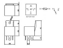 Relais automobile spdt(on-on) 12vcc/20-30a faston (960)