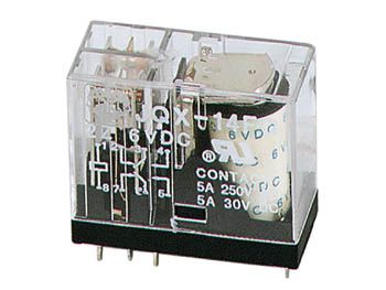 Relais vertical 5a/30vcc-220vca 2 x repos-travail 24vcc (VR5V242CN)
