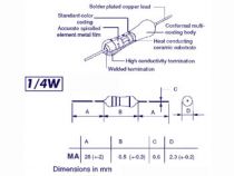 Resistance a couche metallique 1/4w 51e (MA51E0)