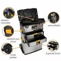Servante d atelier - acier inoxydable - 570 x 354 x 830mm (OTBA4)