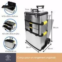 Servante d atelier - acier inoxydable - 570 x 354 x 830mm (OTBA4)