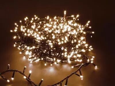 Shimmerlight LED - 16 m - 740 lampes blanches Arizona - fil vert - modulateur - 24 V (SHM-LED-16-740-24V-AW)