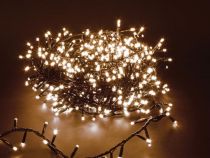 Shimmerlight LED - 16 m - 740 lampes blanches Arizona - fil vert - modulateur - 24 V (SHM-LED-16-740-24V-AW)