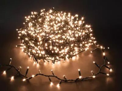 Shimmerlight LED - 34 m - 1500 lampes blanc arizona - fil vert - modulateur - 24 V (SHM-LED-34-1500-24V-AW)