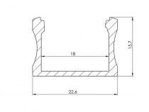 Slimline largeur 15 mm - profilé en aluminium pour ruban led - aluminium anodisé - argent - 2 m (AL-SLW15-2)