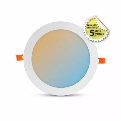 SLIMY CCT DOWNLIGHT DIAM 240MM 18W 3K/4K/6K DIM CONNECT ALU 5ANS (77678)