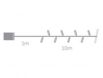 Smart Light LED - 10 m - 100 lampes blanches - fil vert - modulateur - piles non fournies (SML-LED-10-W)