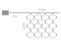 Smart Netlight LED - 1,2 x 1,2 m - 60 lampes blanc chaud - fil vert - modulateur - piles non fournies (SML-LED-1.2X1.2-UW)